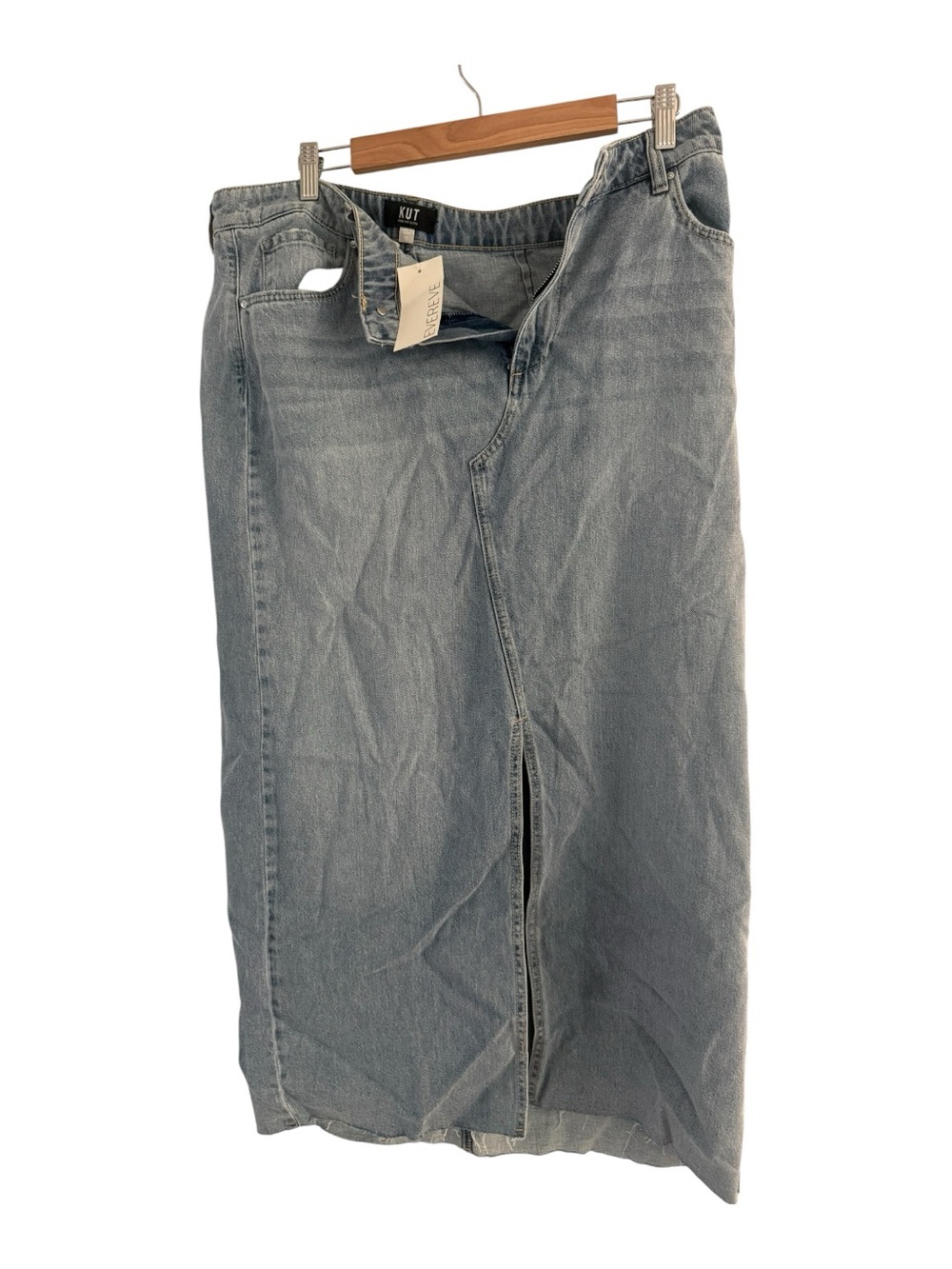 Kut from the Kloth Denim Women’s Light Blue Straight Jean Skirt